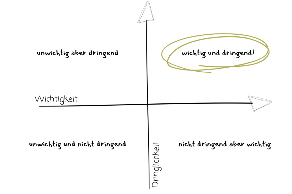 Eisenhower-Matrix, Schaubild, Selbstorganisation