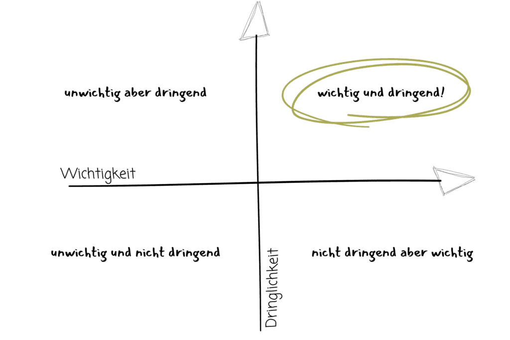 Eisenhower-Matrix, Schaubild, Selbstorganisation